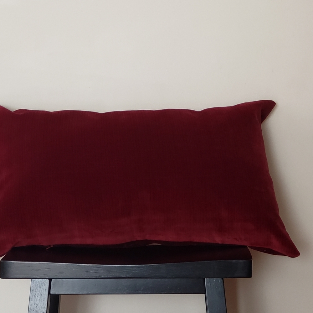 Burgundy Velvet Accent Pillow Cover Throw Pillow Cover Holidays Pillow 25"×15"